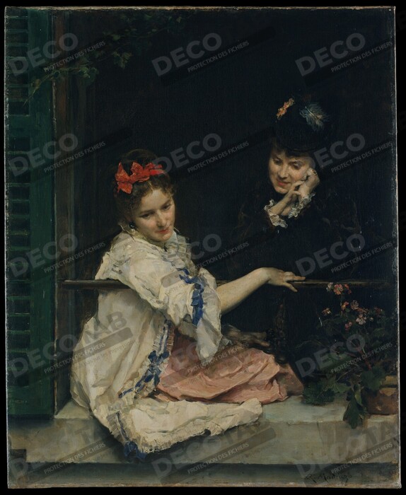Reproduction Filles à une fenêtre de Raimundo de Madrazo y Garreta