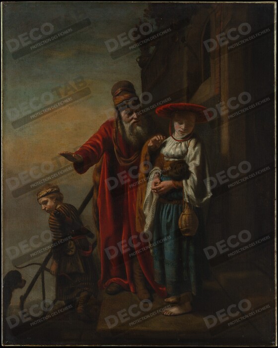 Reproduction Abraham rejetant Agar et Ismaël de Nicolaes Maes
