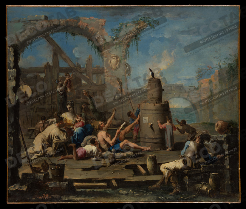 Reproduction La pie apprivoisée de Alessandro Magnasco