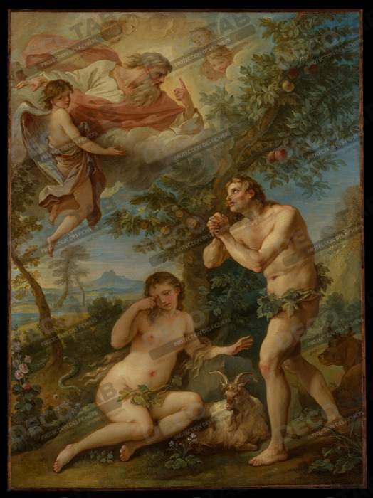 Reproduction La réprimande d'Adam et Eve de Charles Joseph Natoire