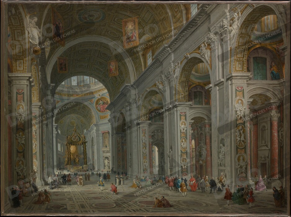 Reproduction Intérieur de Saint-Pierre, Rome de Giovanni Paolo Panini