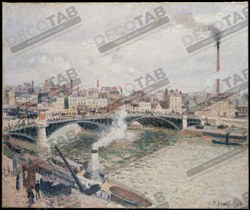 Reproduction Matin, un jour couvert, Rouen de Camille Pissarro