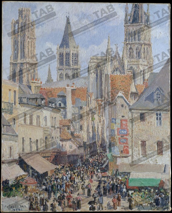 Reproduction Rue de l'Épicerie, Rouen (Effect of Sunlight) de Camille Pissarro