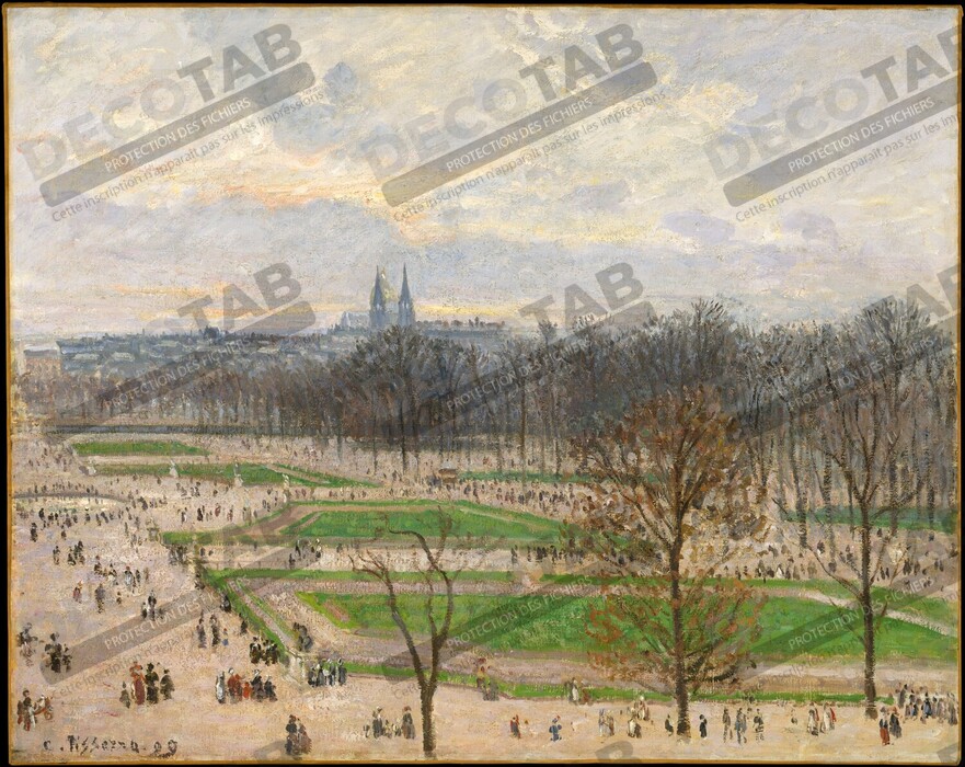 Reproduction Le Jardin des Tuileries un après-midi d'hiver de Camille Pissarro