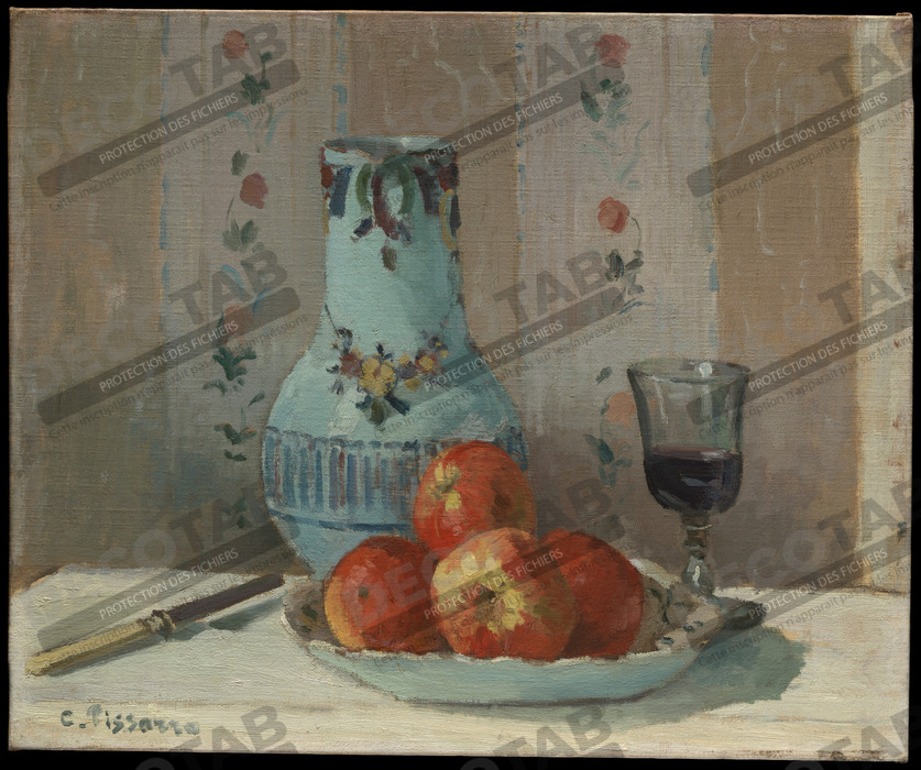 Reproduction Nature morte aux pommes et au pichet de Camille Pissarro
