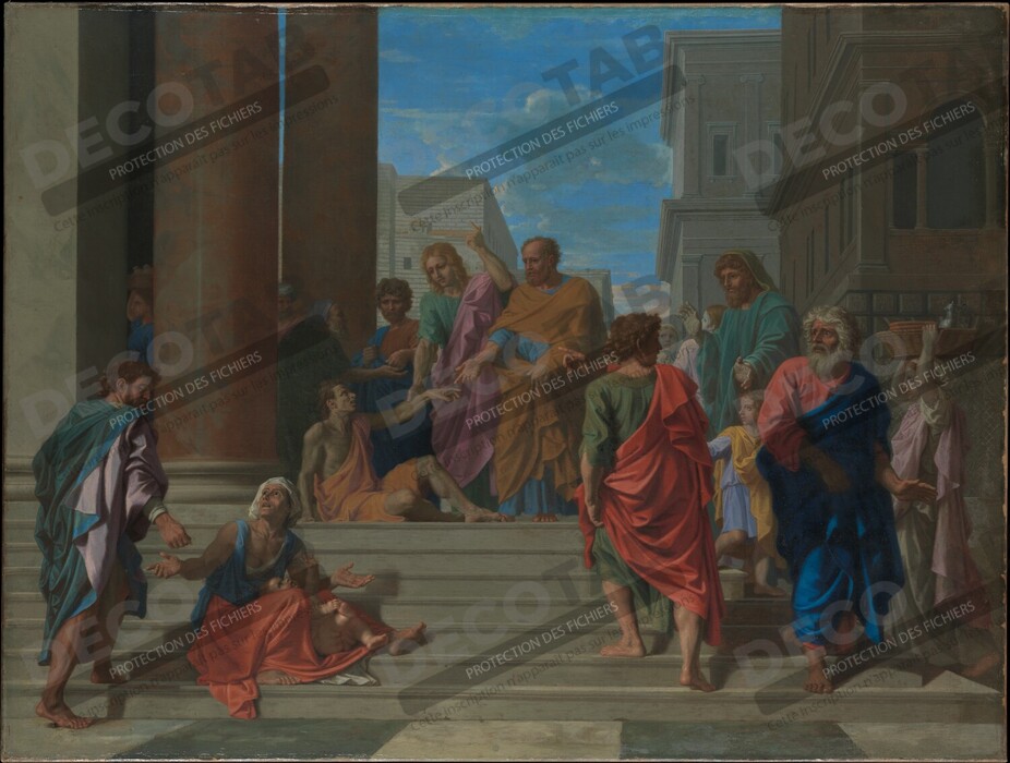 Reproduction Saints Pierre et Jean guérissant le boiteux de Nicolas Poussin