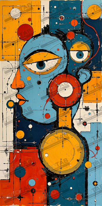 Tableau moderne : portrait inspiration cubiste