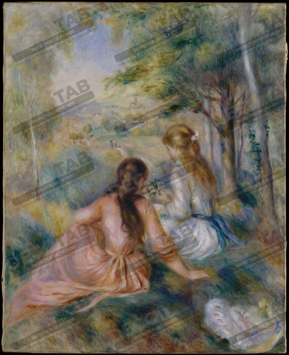 Reproduction Dans le pré de Auguste Renoir