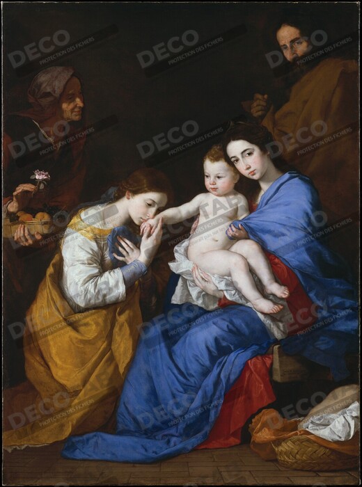Reproduction La Sainte Famille avec les saintes Anne et Catherine d'Alexandrie de Jusepe de Ribera (called Lo Spagnoletto)