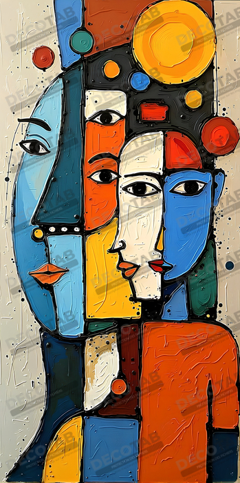 Tableau moderne : portrait inspiration cubiste