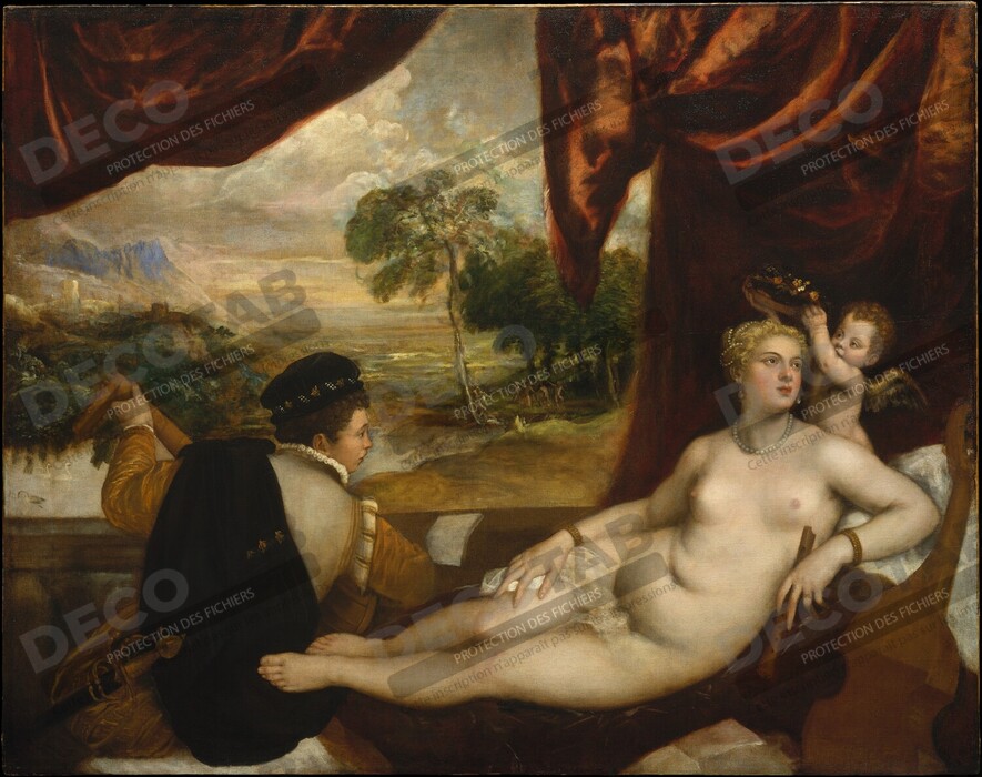 Reproduction Vénus et le joueur de luth de Titian