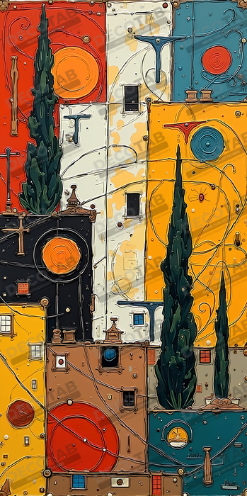Tableau abstrait moderne et coloré Made in France