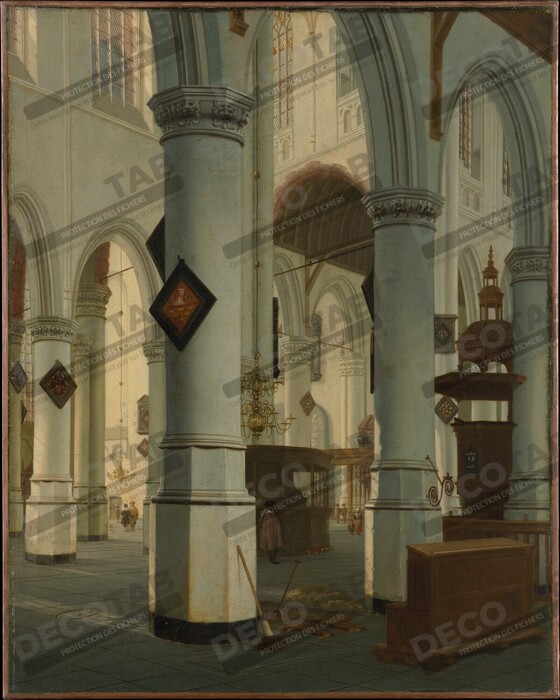 Reproduction Intérieur de l'Oude Kerk, Delft de Hendrick van Vliet