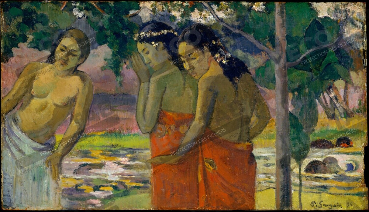 Reproduction Trois femmes tahitiennes de Paul Gauguin