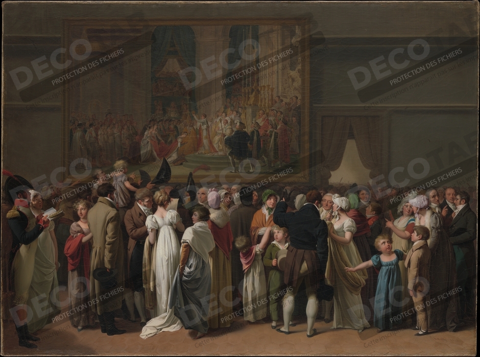 Reproduction Le public regarde le « Couronnement » de David au Louvre de Louis Léopold Boilly