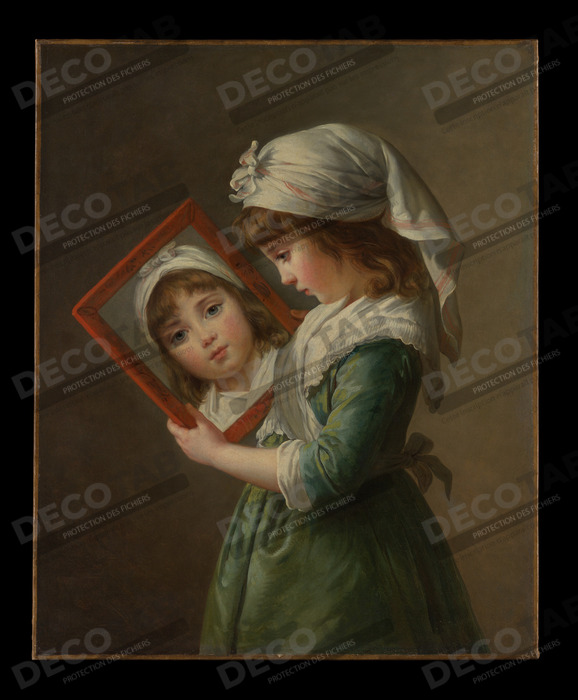 Reproduction Julie Le Brun (1780-1819) se regardant dans un miroir de Elisabeth Louise Vigée Le Brun
