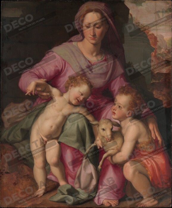 Reproduction Vierge à l'Enfant avec l'Enfant Saint Jean Baptiste de Santi di Tito