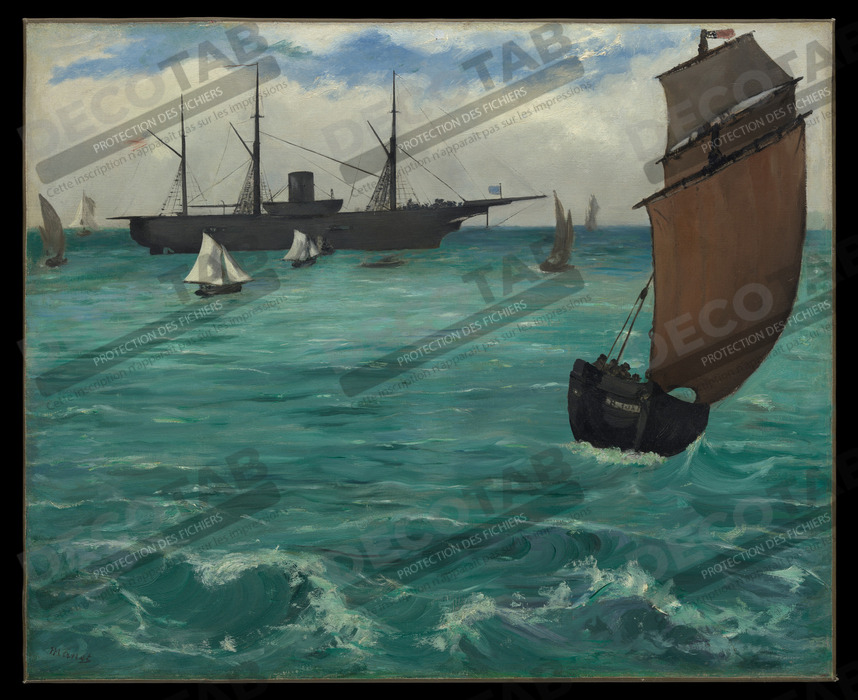 Reproduction Le "Kearsarge" à Boulogne de Edouard Manet