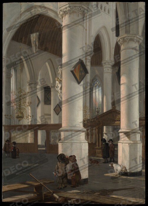 Reproduction Intérieur de l'Oude Kerk, Delft de Emanuel de Witte