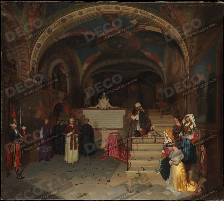 Reproduction Le pape Grégoire XVI visitant l'église de San Benedetto à Subiaco de Jean-François Montessuy