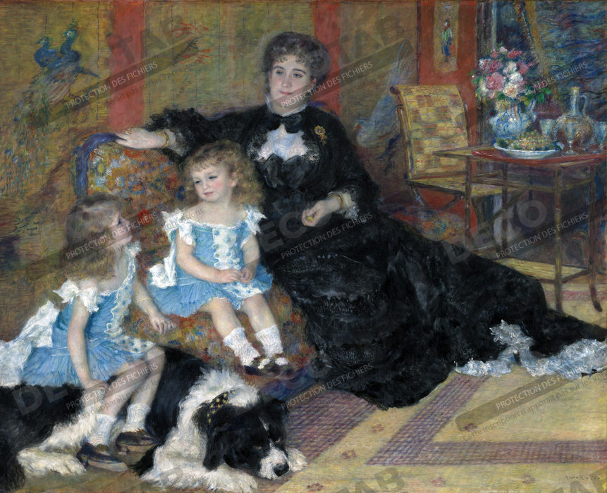 Reproduction Madame Georges Charpentier (Marguérite-Louise Lemonnier, 1848-1904) et ses enfants, Georgette-Berthe (1872-1945) et Paul-Émile-Charles (1875-1895) de Auguste Renoir