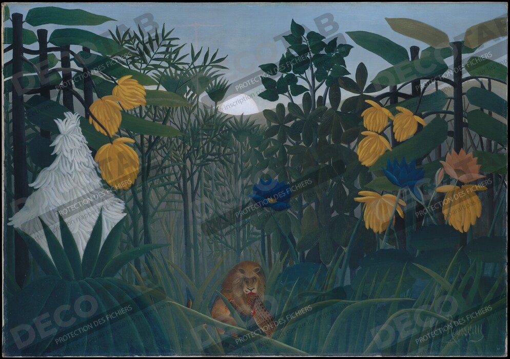 Reproduction Le Repas du Lion de Henri Rousseau (le Douanier)