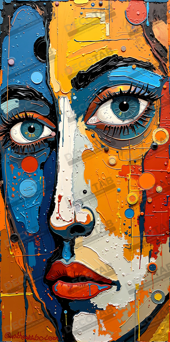 Tableau moderne : portrait inspiration cubiste