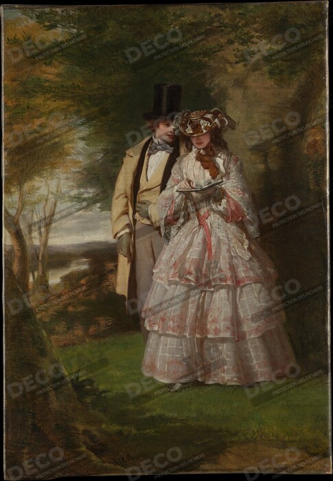 Reproduction Les deux personnages centraux de "Derby Day" de William Powell Frith