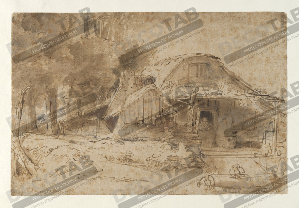 Reproduction Gîte près de l'Entrée d'un Bois de Rembrandt (Rembrandt van Rijn)