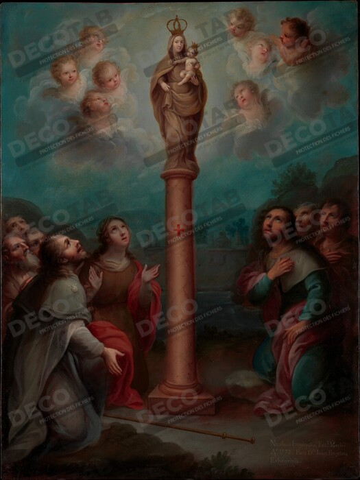 Reproduction L'apparition de la Vierge du Pilar à saint Jacques de Nicolás Enríquez