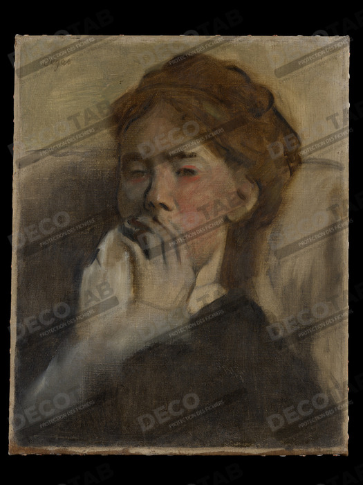 Reproduction Jeune femme avec sa main sur sa bouche de Edgar Degas