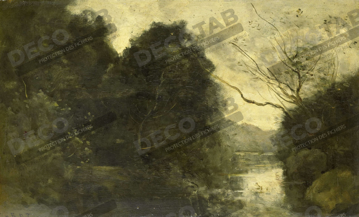 Reproduction Étang dans les bois de Camille Corot