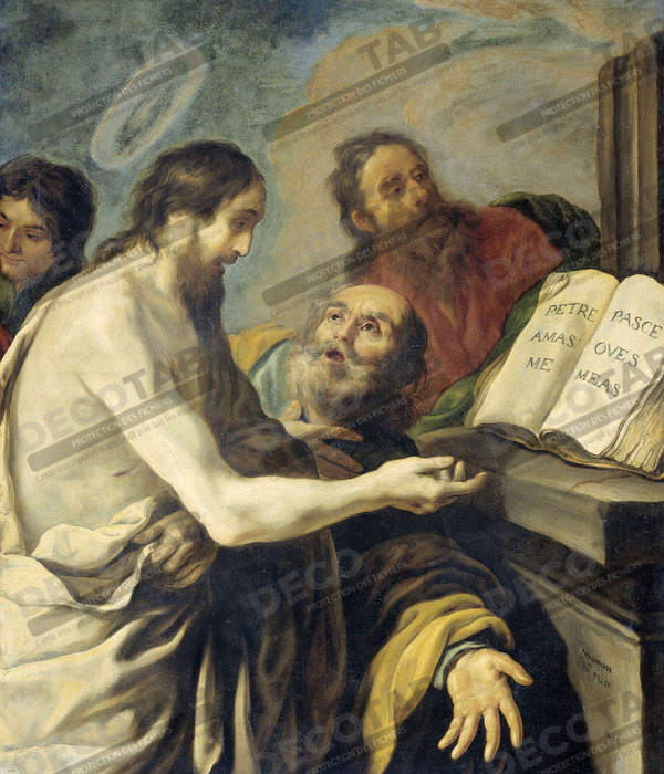 Reproduction Le Christ demande à Pierre de nourrir mes brebis de Claude Vignon