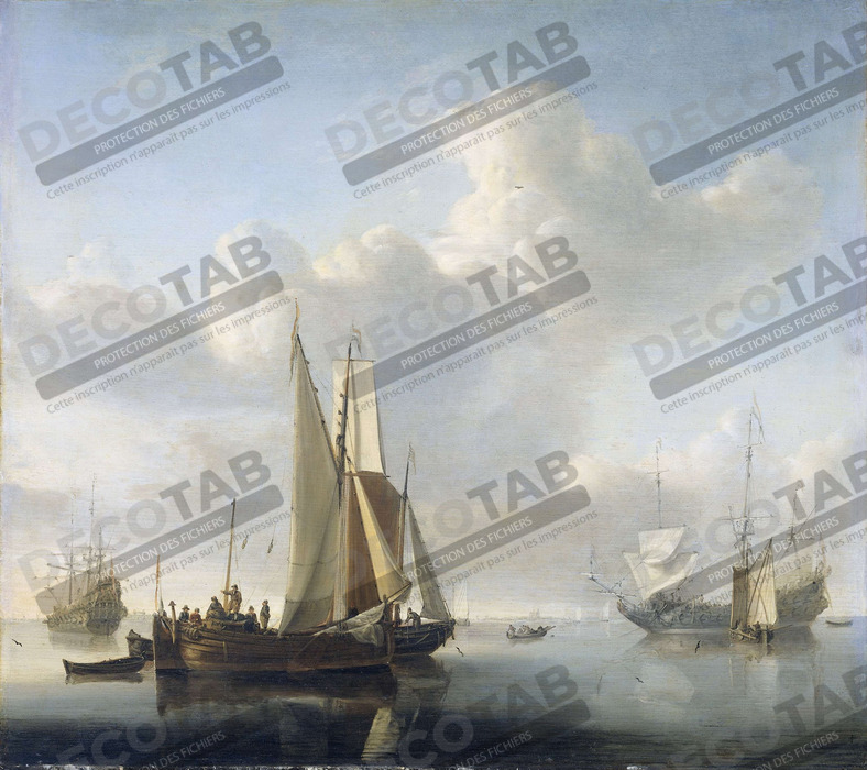 Reproduction Navires avant la côte de Willem van de Velde (II)