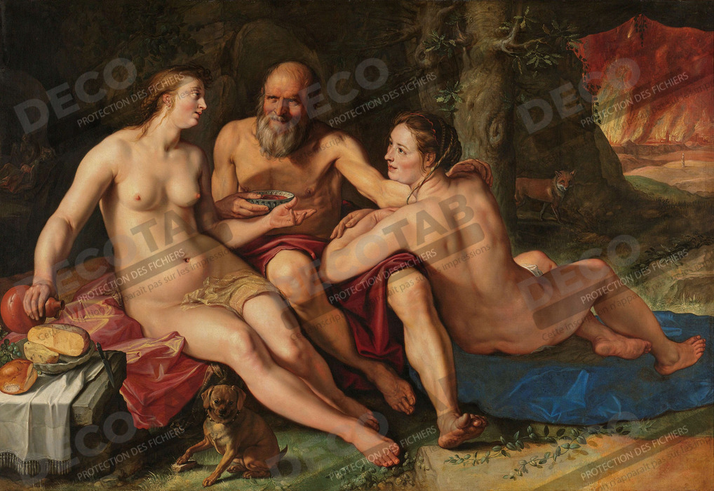Reproduction Lot et ses filles de Hendrick Goltzius
