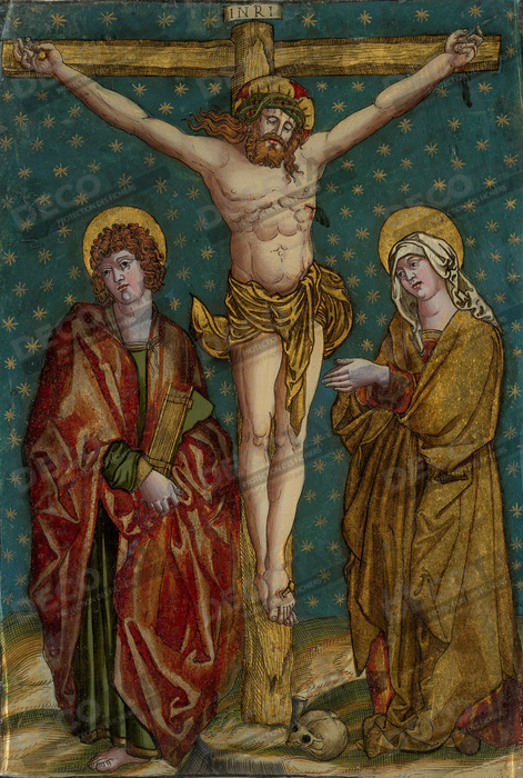 Reproduction Crucifixion du Christ, avec la Vierge et saint Jean de anonymous