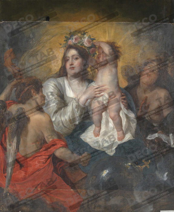 Reproduction La Vierge couronnée par l'Enfant Jésus, le Rédempteur de Thomas Willeboirts Bosschaert