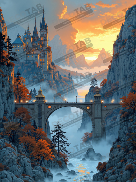 Tableau les Montagnes Bleues, version gothique