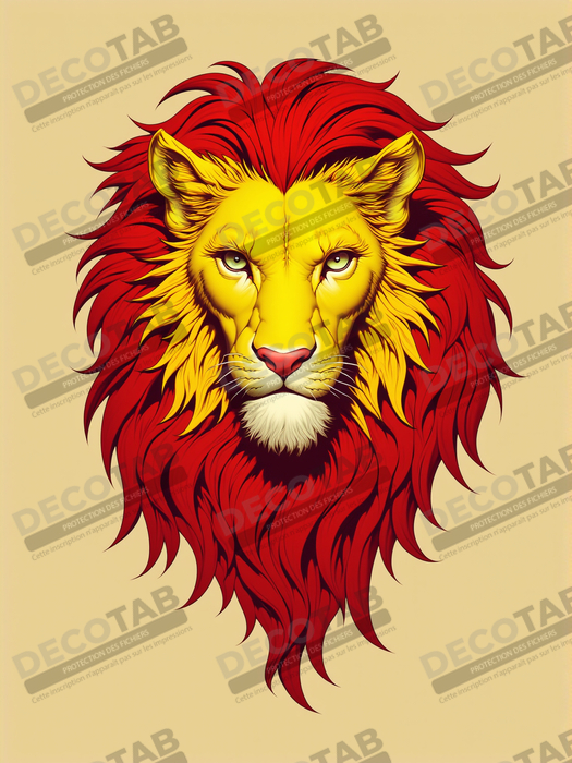 Tableau : illustration Lion stylisé & épuré
