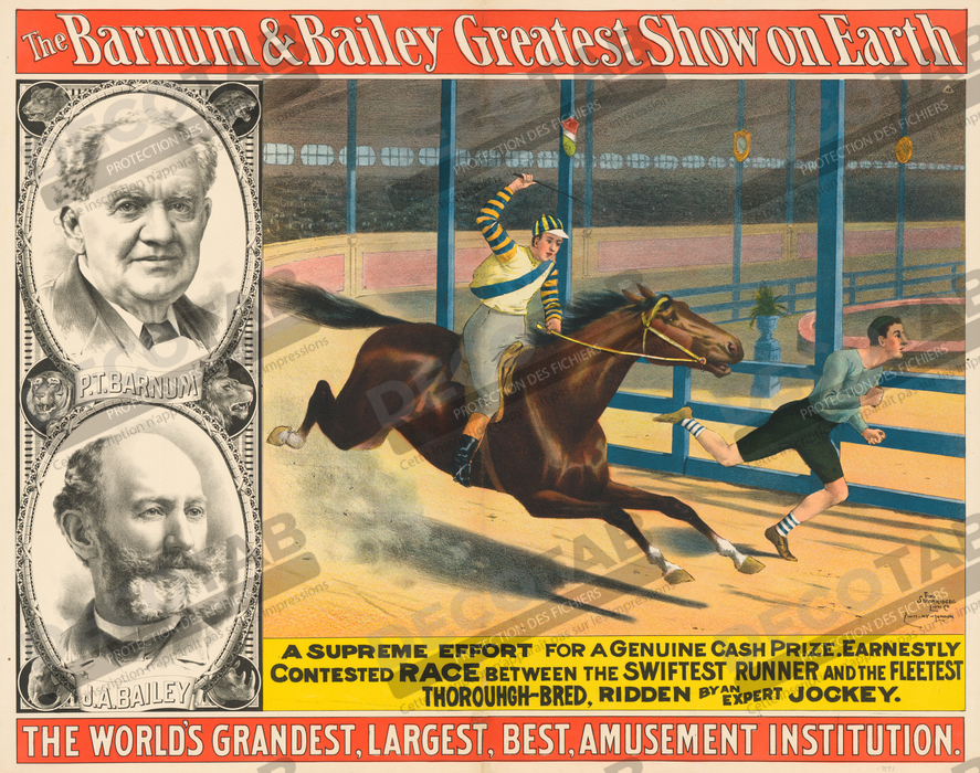 Reproduction PT Barnum et James Bailey de Strobridge Lithography Company, 1867 - 1961