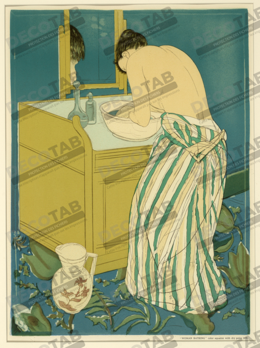 Reproduction Femme au bain (affiche) de Mary Cassatt, born Allegheny City, PA 1844-died Mesnil-Theribus, France 1926