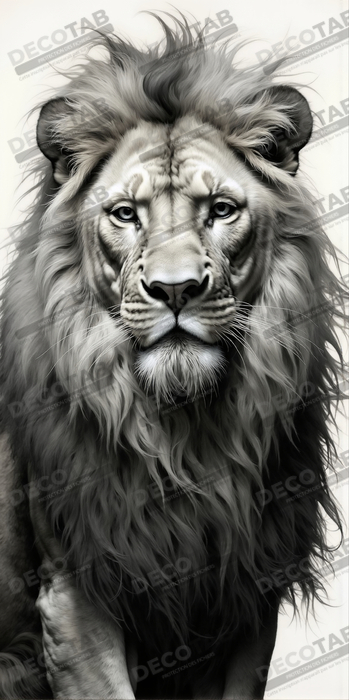 Tableau lion sur fond blanc - Photo d'art décorative