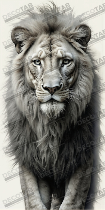 Tableau lion sur fond blanc - Photo d'art décorative