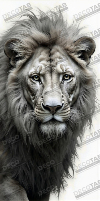 Tableau lion sur fond blanc - Photo d'art décorative