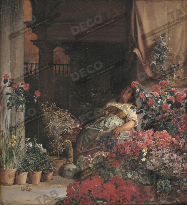 Reproduction Un marchand de fleurs florentin de Zahrtmann, Kristian