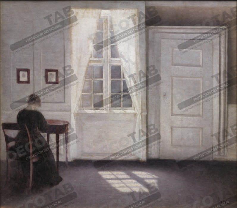 Reproduction Intérieur à Strandgade, lumière du soleil sur le sol de Hammershøi, Vilhelm