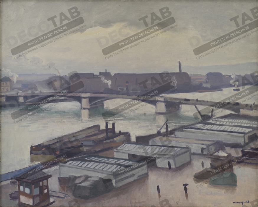Reproduction Quai de Paris at Rouen. Rainy Weather de Marquet, Albert