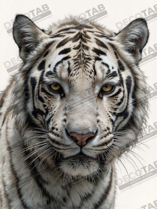 Tableau tigre blanc sur fond clair - Photo d'art décorative