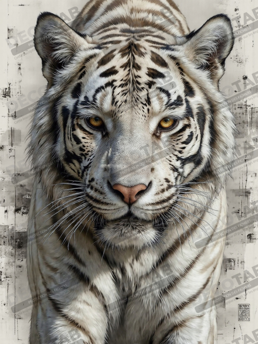 Tableau tigre blanc sur fond clair - Photo d'art décorative