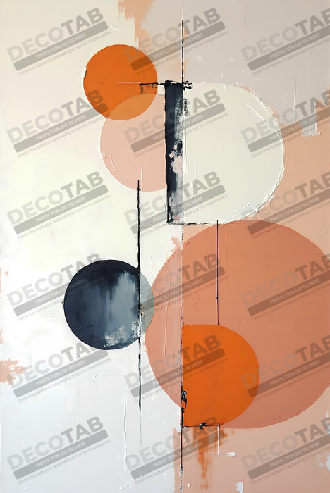 Tableau abstrait géométrique minimaliste aux teintes claires